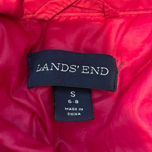 Vintage Land's End Quilted Puffer Jacket Hot Pink Down Packable Coat S - Picture 5 of 7